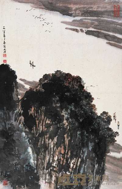 宋文治 1982年作 山水 镜心 67.5×44.5cm